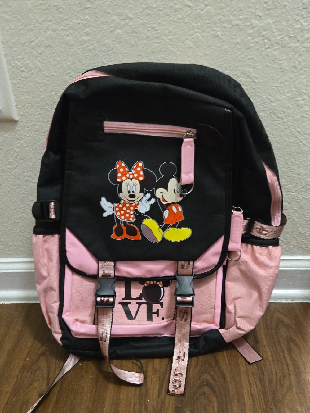 Disney Black and Pink Minnie & Mickey Kids Backpack